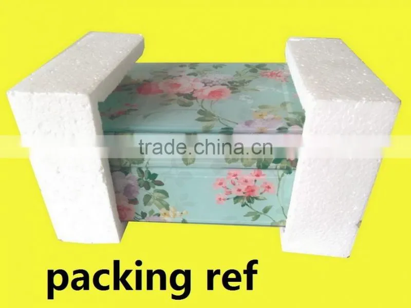 flower design glass mirror jewelry box