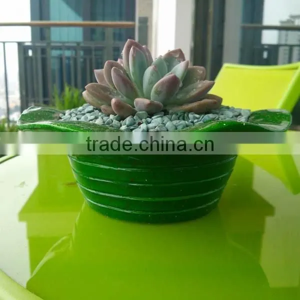 Green color memorial flower pots personalized