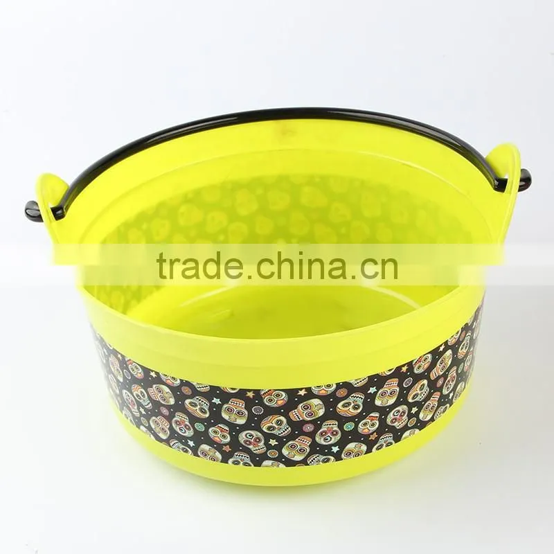 Halloween plastic skull printing bucket