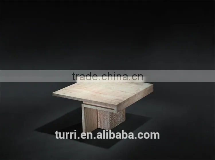 New Turkish White Travertine Base End Table