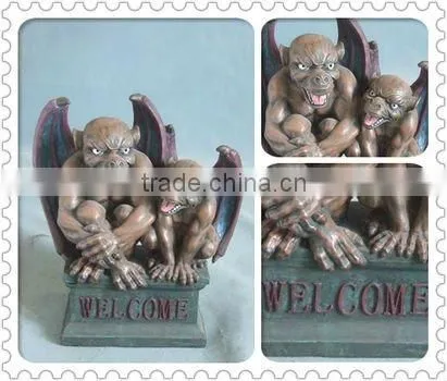 Brownish gray color animal decoration two bat mens desk top gift
