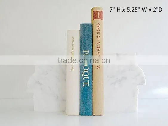 Office display Wholesale Carrara Marble Bookends abstract sculpture bookends contemporary