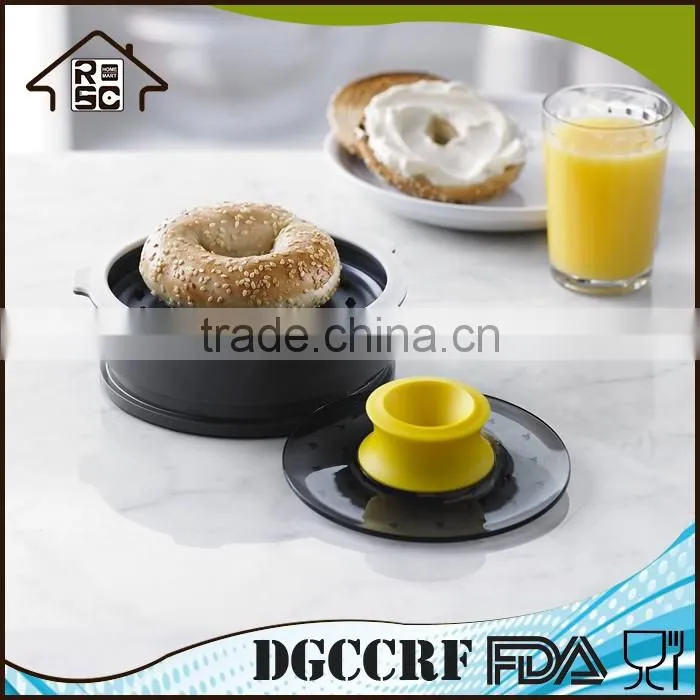 NBRSC Plastic Adjustable Safety Bagel Slicer Slicing Guide with Safety Cutting Finger Guard