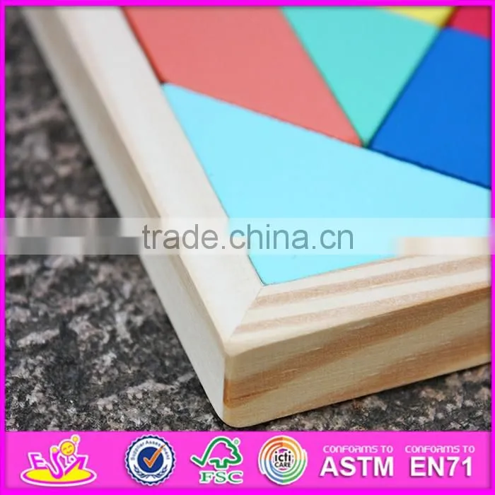 2016 new design educational toy wooden 7 piece tangram puzzles W14A178