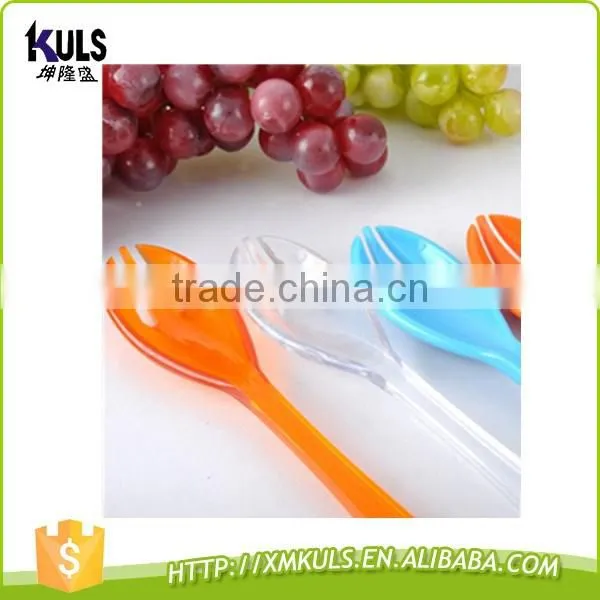 Reusable durable PS plastic salad fork and spoon kitchen utensil cutlery set