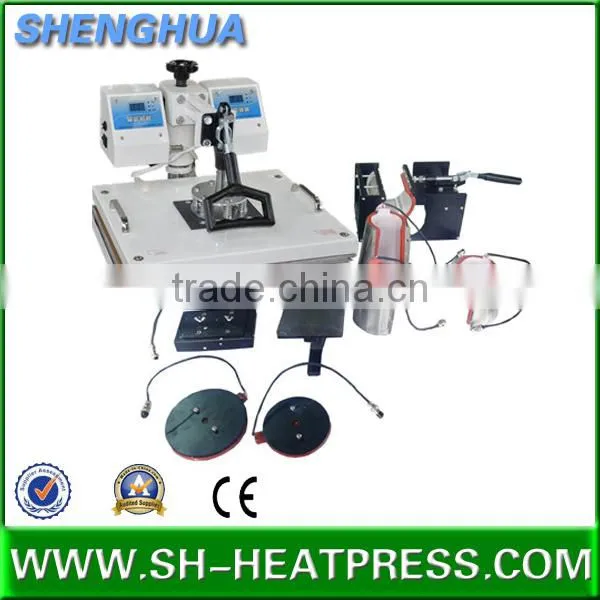 Multi-functional 8 in 1 heat press machine for t-shirt mug cap and plate.