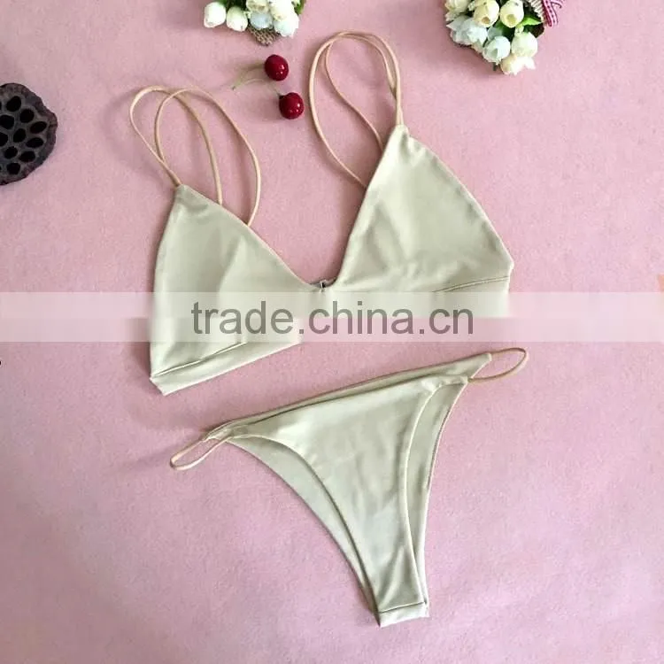 2016 new style 4 pure color fashion sexy girl bikini set