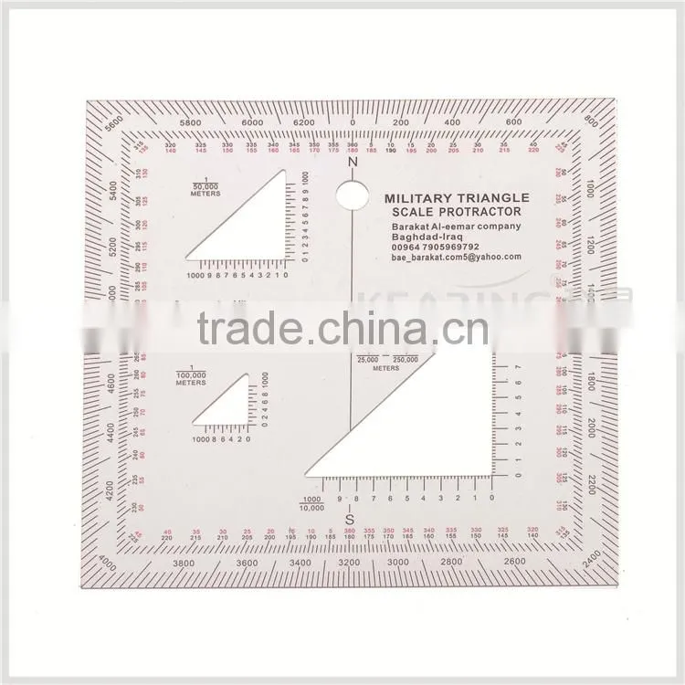KMP-2 military triangle scale Protractor for pinpoint mapwork