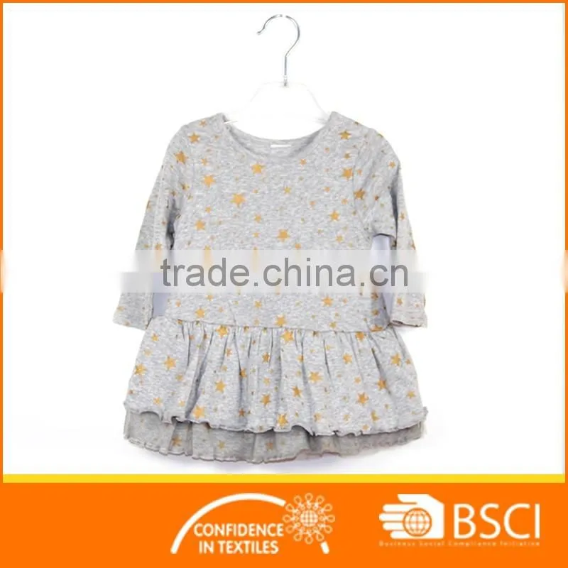 Shiny Baby Girl tutu Dress Gold Foild Stars Printing