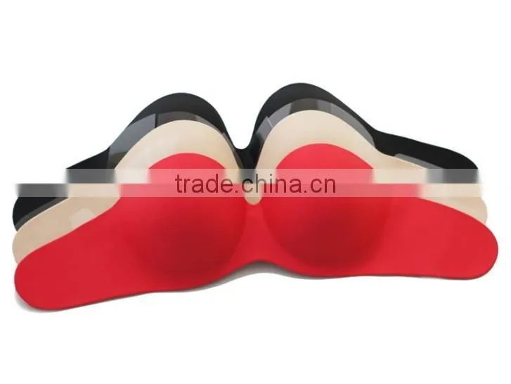 Women sexy HOT RED invisible bra with polyolefin gel