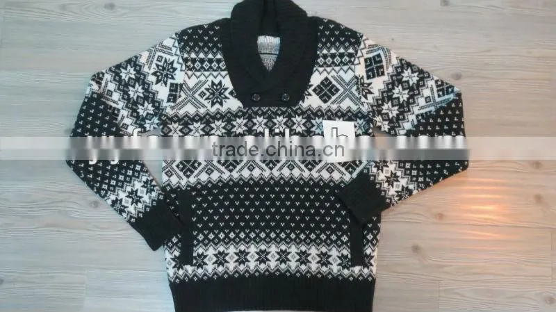 Snow pattern design 100% acrylic pullover knitted sweater