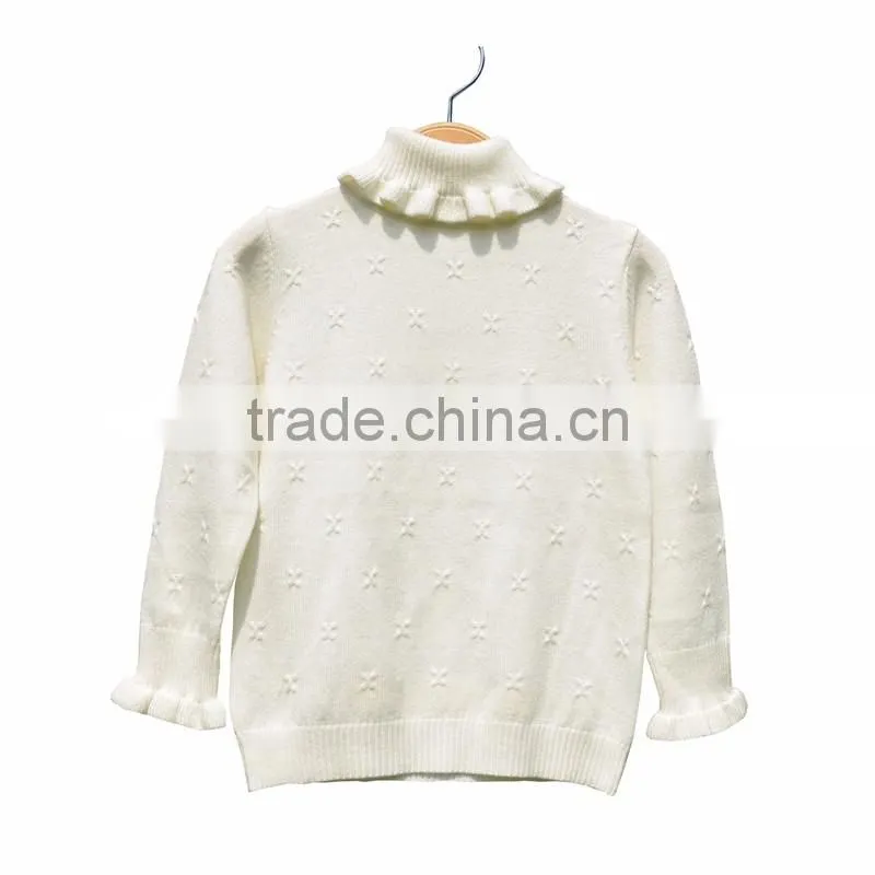 Girl High collar 100% Cotton Fashion Knitting Sweater Pullover