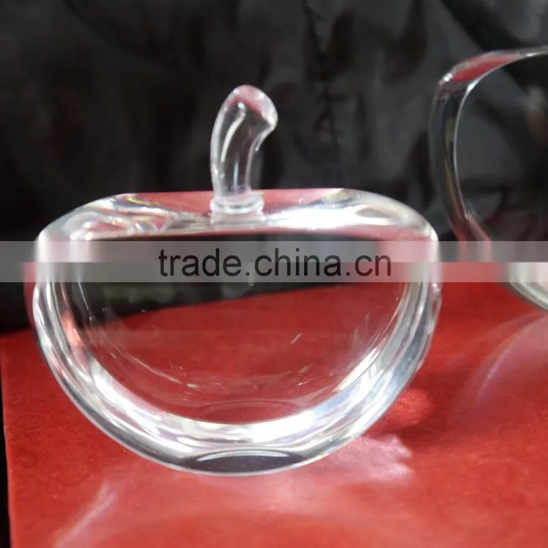 3D laser carving Crystal Apple for wedding gifts and home decorations