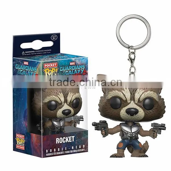 Wholesale POP figure keychain Guardians of the Galaxy II Rocket, Cheap Pocket POP keychain figures