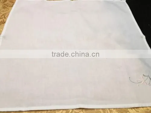 customized fancy white embroidery table linen napkins