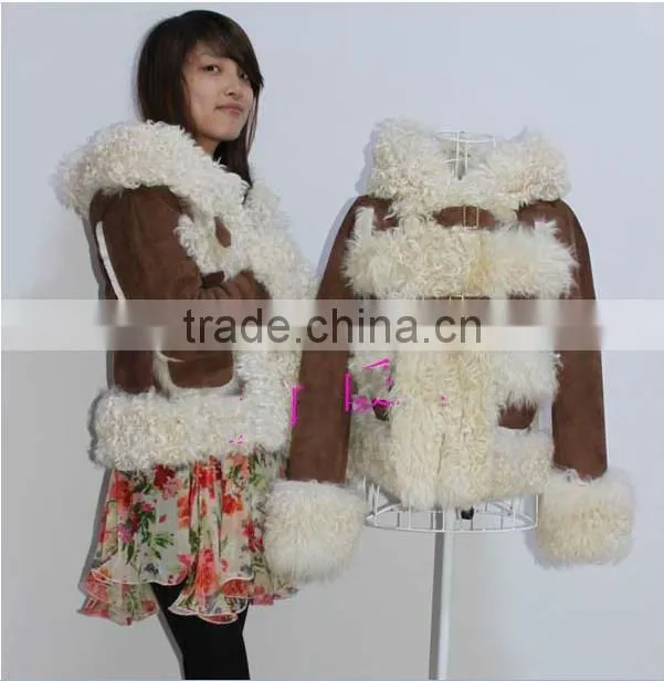 New Collection/Double Face Fur Garment/Sheep Fur Coat With Fur Button/Wholesale And Retail