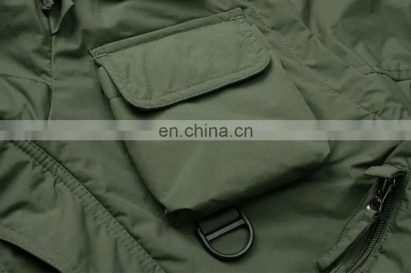 Warmable outdoor wear detachable sleeve camping hiking windbreak jacket