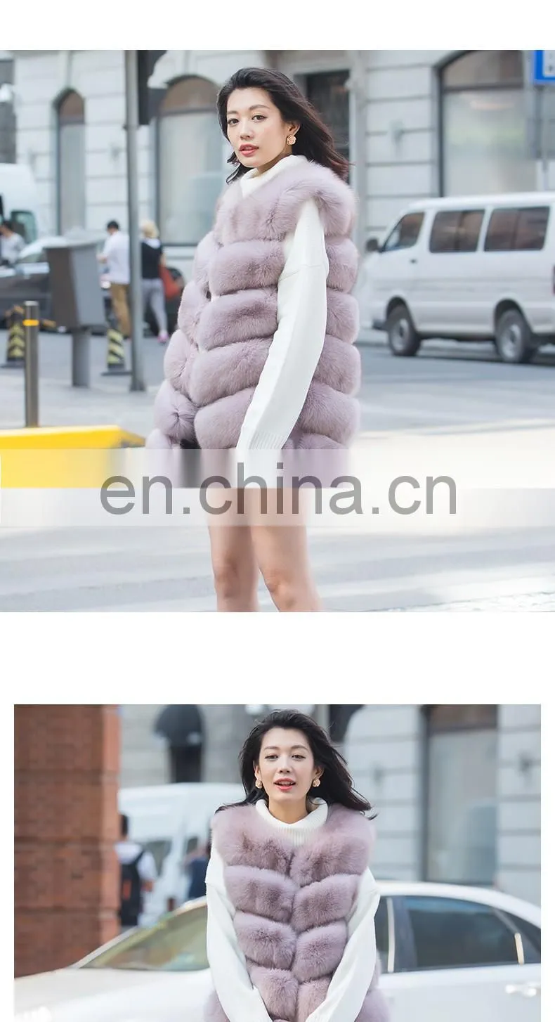 2016 Top Fashion Winter Warm Vest Wholesale Custom Real Fur Vest Fox Fur