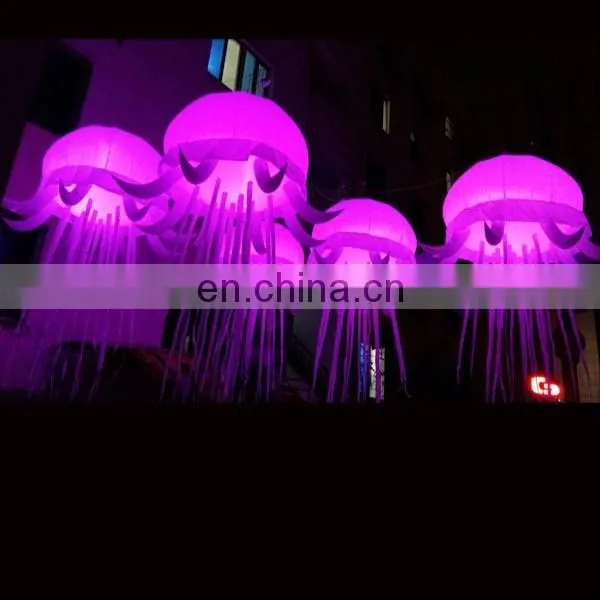 Purple inflatable jellyfish scaleph LED light, decoration for trade show