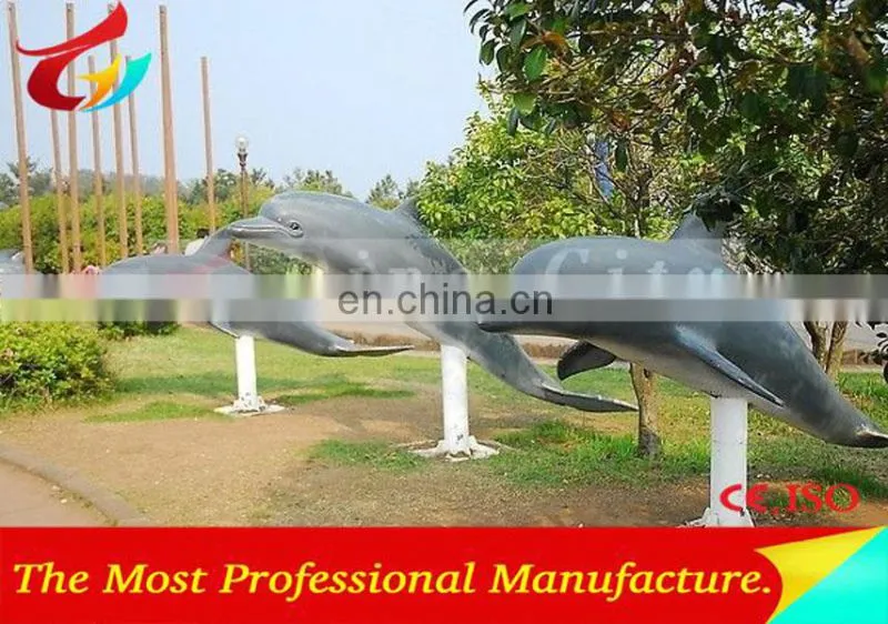 High Emulational Fiberglass Life Size Dolphin Cartoon Statues