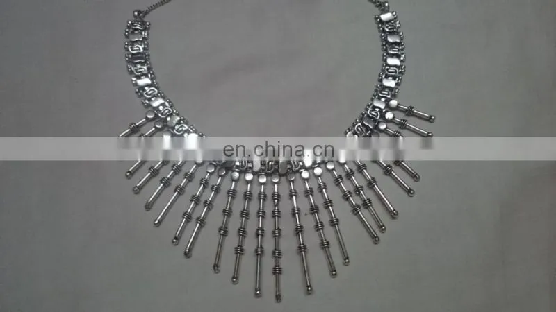 Afghani Indian alloy Boho Necklace coin statement necklace Gypsy Jewelry