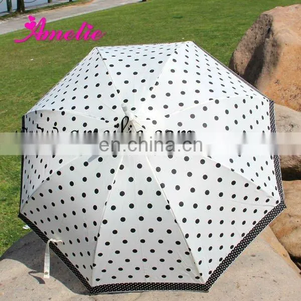 Straight White Pagoda Polka Dot Umbrellas