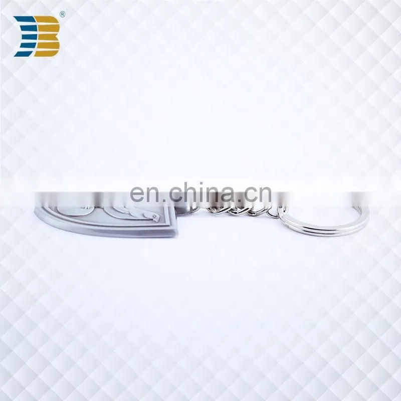 shield shape custom made silver plating keychain with engraving