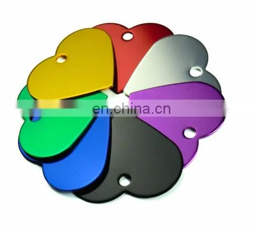 Heart Shape Front Back Engraving Aluminum Pet ID Tags for Dogs and Cats