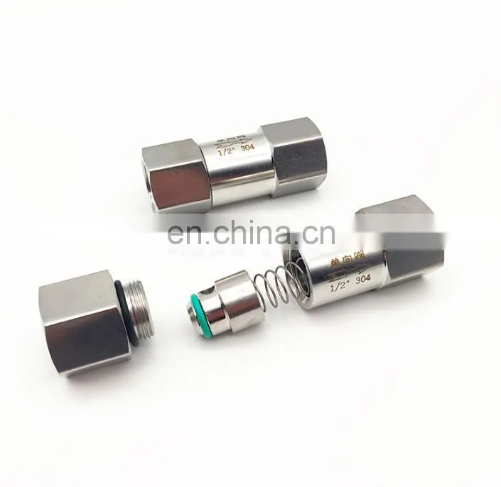 304 stainless steel split check valve 1/4 1/2 hexagonal wire check valve