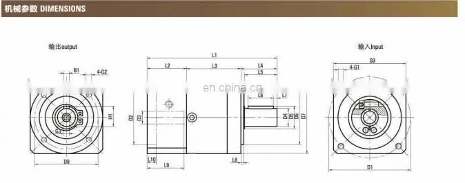 Small Differential Gear Box High Precision PLE 60 3:1Gear Ratio Speed Reducer For Cutting Machine