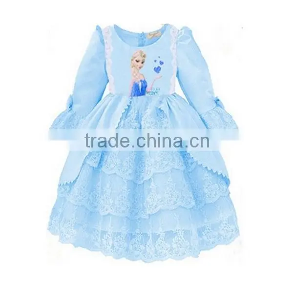 Girls' dress elsa costume children's dress frozen Elsa dress wholesale SU043