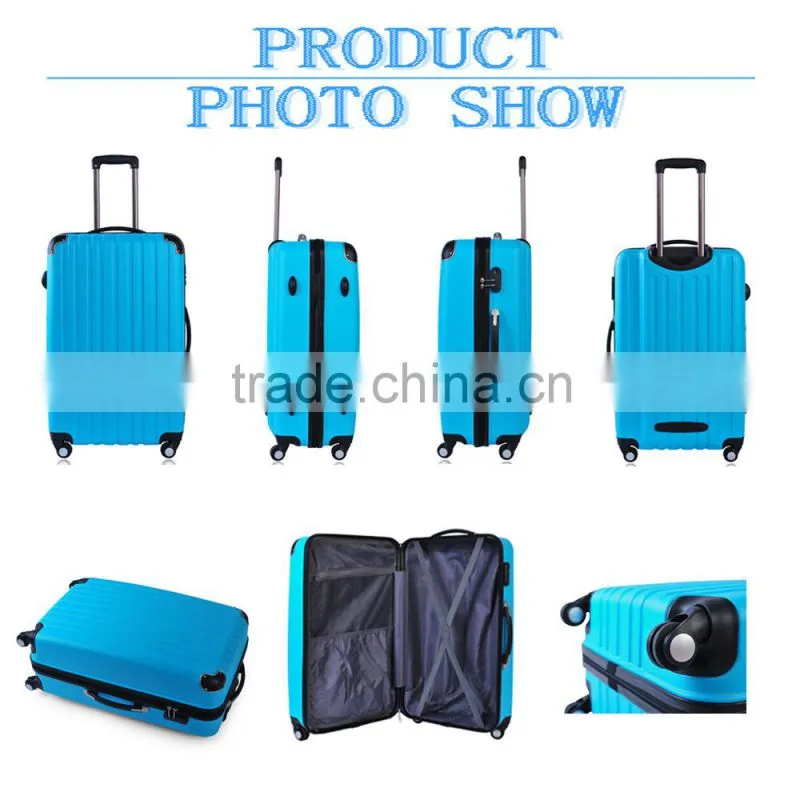 2015 high quality promotional colourful abs trolley luggage