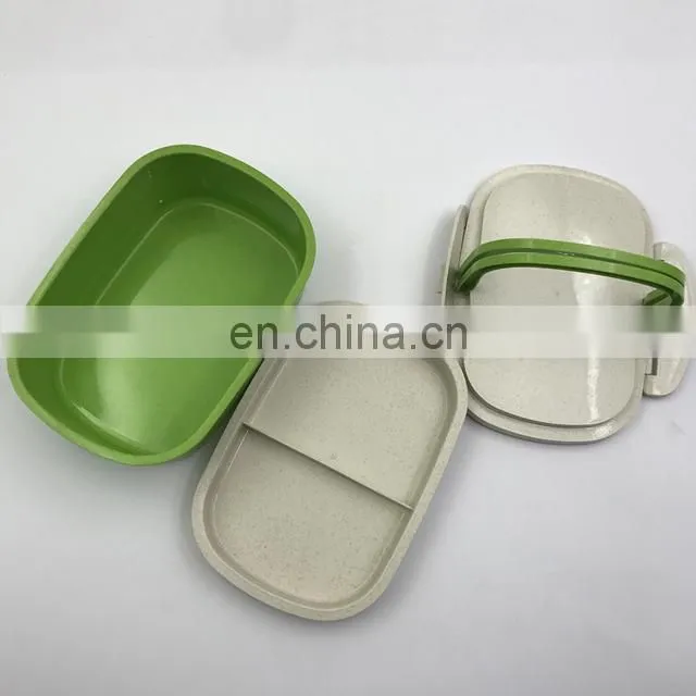 Promotional Wholesale Bamboo Straw Fiber Wheat Warm Stack Customize Lunch Bento Box