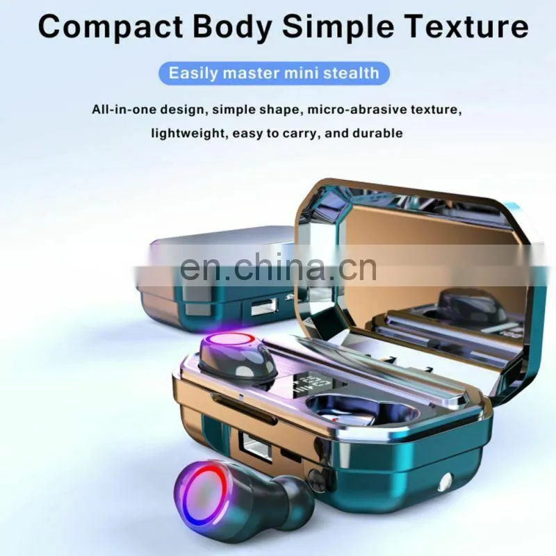 New Trend TWS M12 BT Earphone 5.0 Touch Music Earphones Stereo Bass True Wireless Earbuds With Flashlight Mic