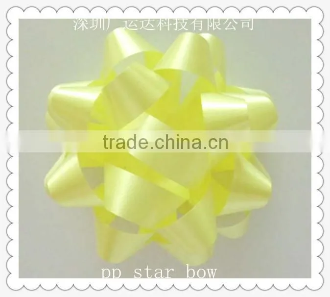 Gift Deluxe Fancy PET Bow For Festive Decoration Package/Matte Metallic ribbon star bow/holiday decortion star bow