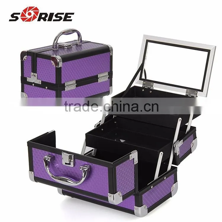 Elegant makeup artist train case travel makeup case