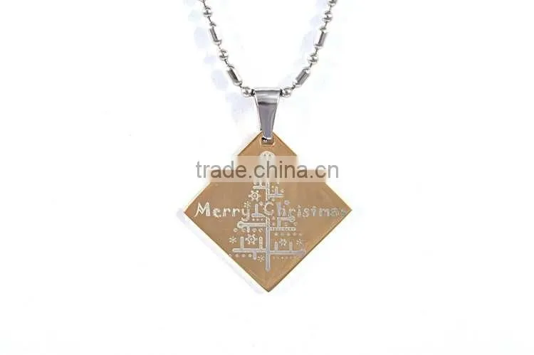 Merry Christmas gold jewelry gift pendant necklace