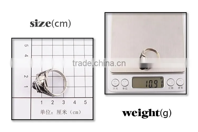 Wholesale turkey ring stainless steel skull head ring for men