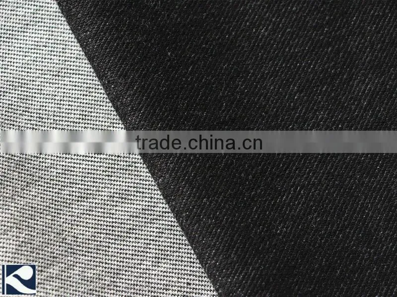 95% black cotton knitted denim