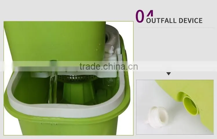 360 degree cyclonic spin mop with outfall and wheels