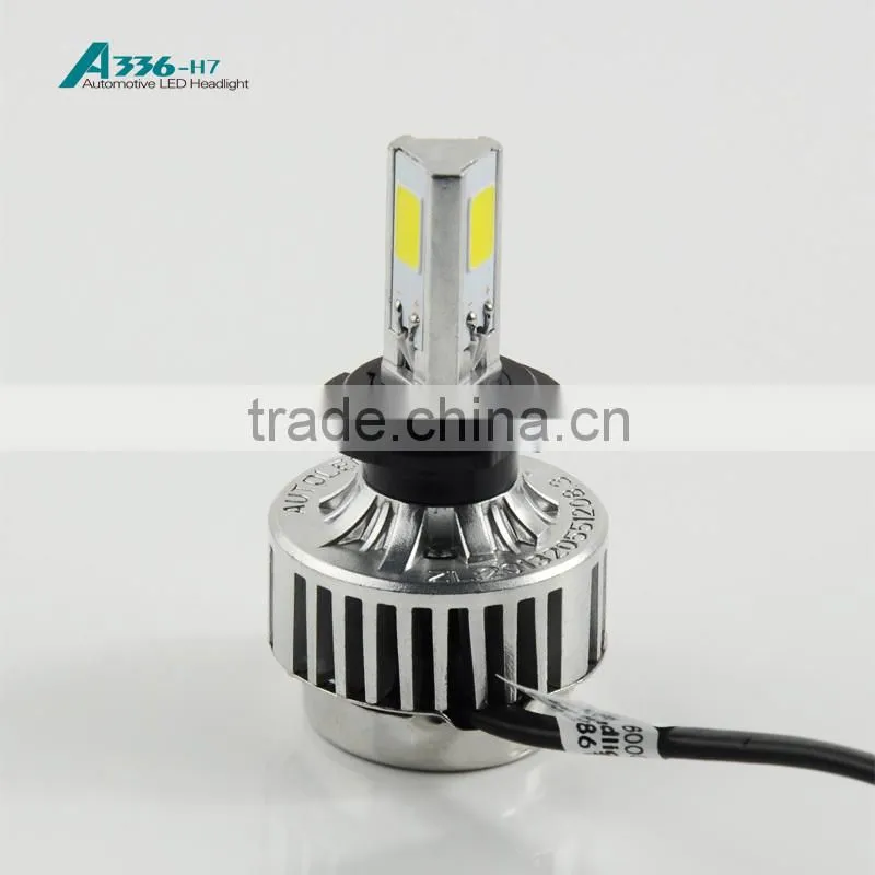 High power 36W 3200LM H7 led headlight for cars with fan for cooling