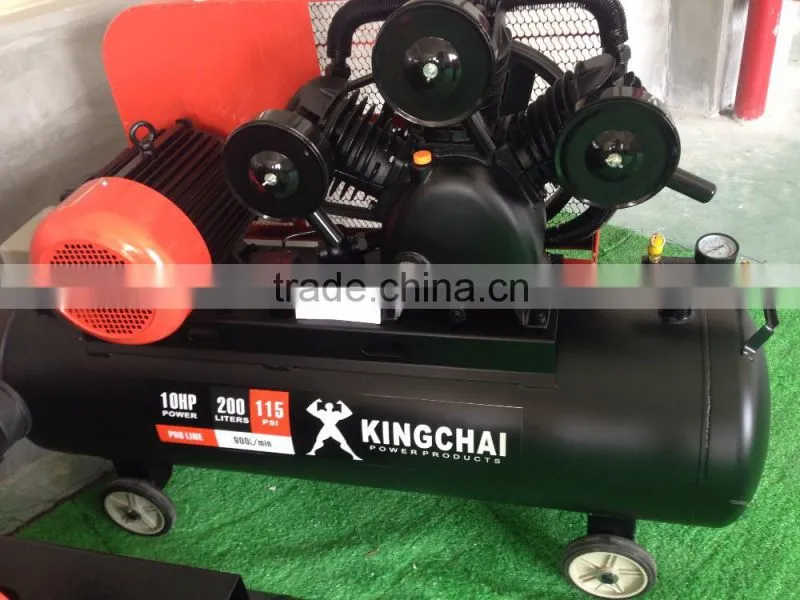 Kingchai electric/gasoline single phase piston air compressor 200 LITER with CE