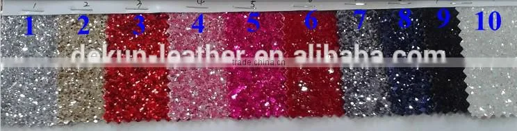 Hot sell cheap glitter net fabric ,cheap glitter leather for walls and shoes