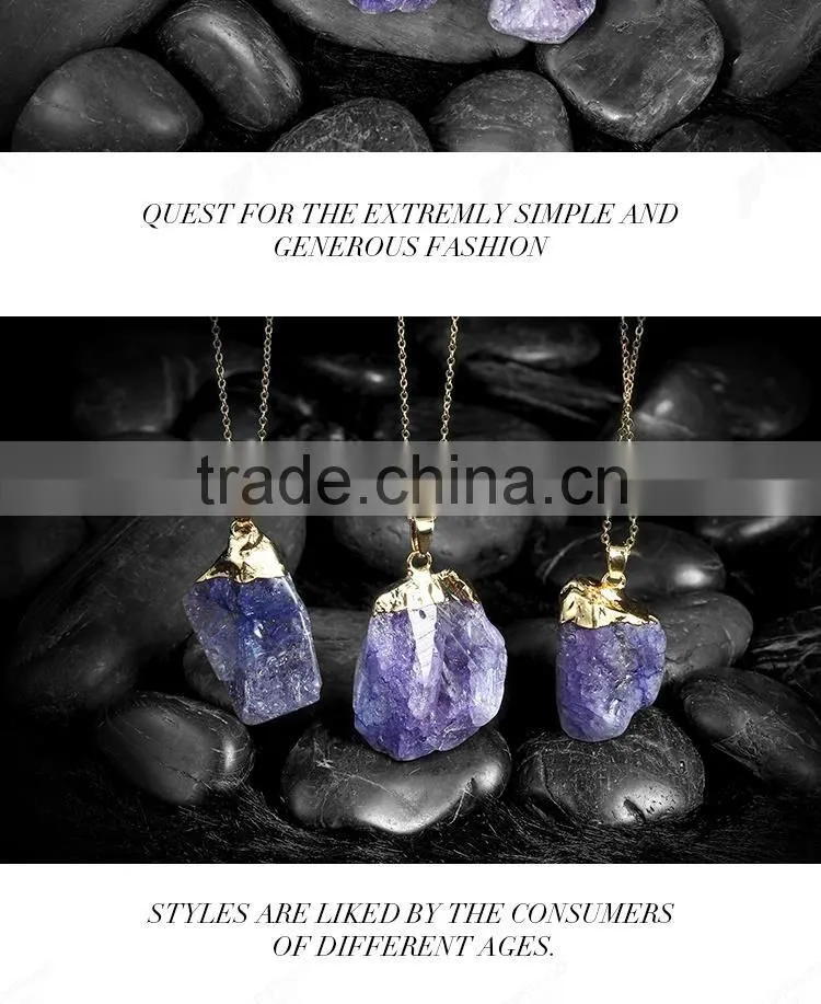 Fashion purple elegant stone necklace pendant