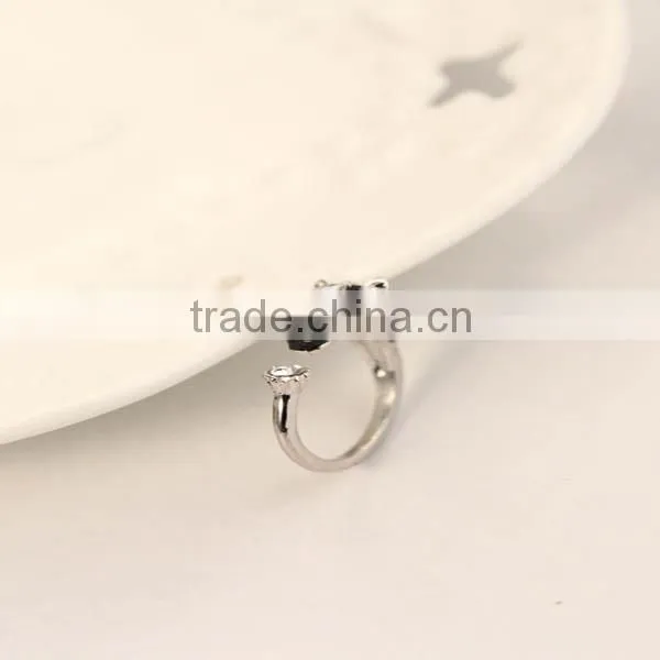 Fashion smooth opening alloy set auger female zebra rings
