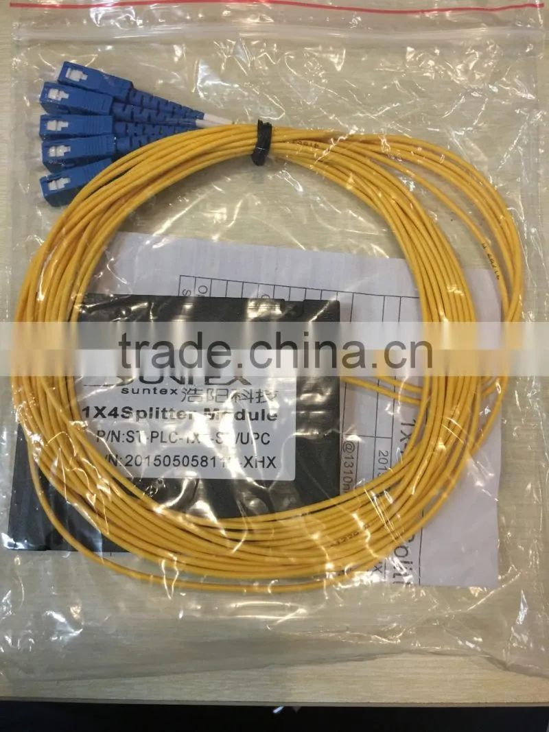 1x4 Single Mode Optic Fiber PLC Splitter