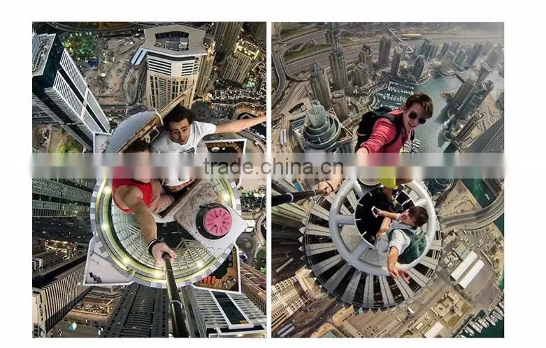 2015 new fashion selfie stick with remote and bluetooth