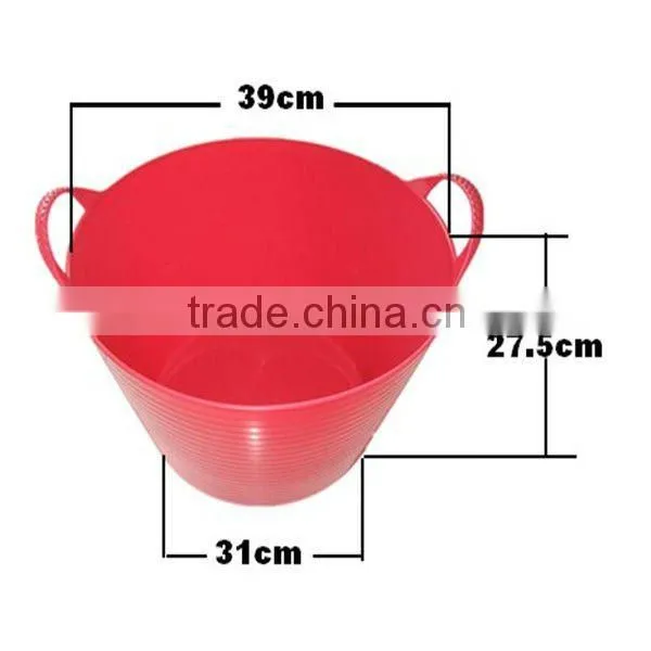 flexible plastic bucket,garden bucket,colorful bucket