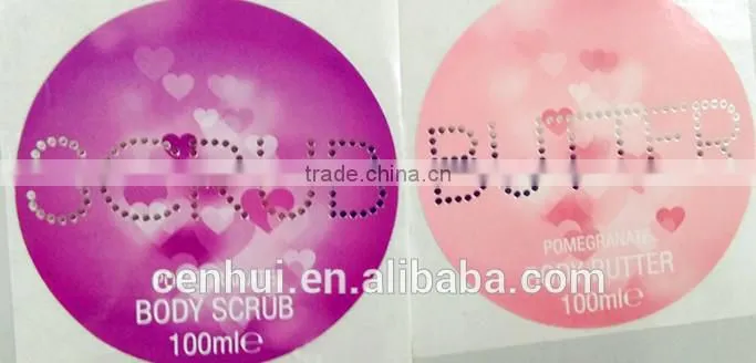 custom colorful round paper sticker for cosmetics