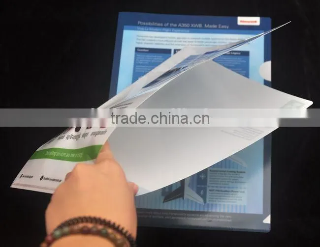 2015 High Quality plastic pp transparent A4 size hardcover file folder